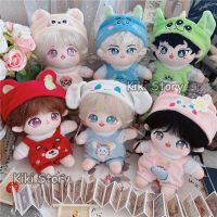 Genuine K-Pop 20CM Doll Clothes Replaceable Outfit Cinnamoroll Dog Pants Red Bear Suspenders Plush Toys Accessories TWICE Aespa Jennie Lisa Fans Gifts
