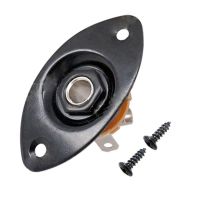 Oval Indented Guitar Jack Plate30 BK Oval Indented Guitar Jack Plate &amp; Socket Black High Quality, 3 Pack