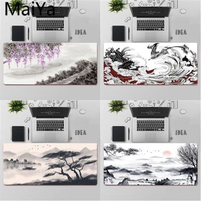 Chinese Style Black And White Ink Art Rubber PC Computer Gaming mousepad Large Mouse Pad Keyboards M