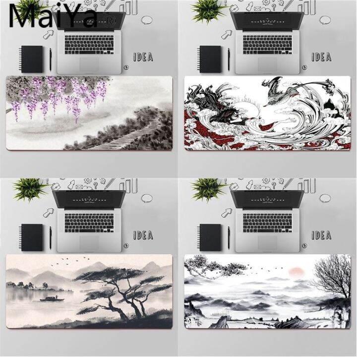 chinese-style-black-and-white-ink-art-rubber-pc-computer-gaming-mousepad-large-mouse-pad-keyboards-m