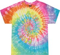 Care Bears Mens Tie-Dye Swirl Friends Spiral Graphic Pattern T-Shirt