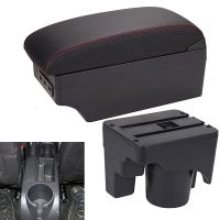 Car Central Control Armrest Box Adjustable Central Armrest Storage Box with 7 USB for Golf 6 Sagitar 2007-2012