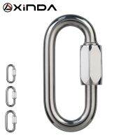 XINDA Safety Carabiner Stainless Steel O-Shape Screw Gates Buckle Hook Rock Climbing Link Ring