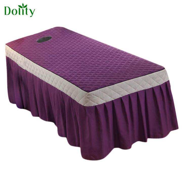 Dolity SPA Massage Table Skirt Beauty Bed Quilted Sheet with Valance