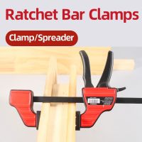 ﹍ Wood Working F Clamp Clip Quick Ratchet Clamps One-Handed Heavy Duty Carpentry Hand Vise Tools Bar Clamp 4 6 12 18 24 Inch