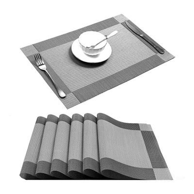 PVC Washable Placemats for Dining Table Mat Non-slip Placemat Set In Cup Coaster Wine Pad Coasters Set Kitchen Accessories
