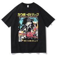 Anime CowBebop Spike Spiegel Faye Valentine T Shirt Cartoon Manga Graphic Print T-shirt Men Casual T Shirt Cotton Mens XS-4XL-5XL-6XL