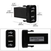 PLUG ช่องต่อ USB 2 ช่องหลัก สำหรับรถเก๋ง TOYOTA VIGO ตรงรุ่น สำหรับ TOYOTA ทุกรุ่น เช่น VIGO,FORTUNER