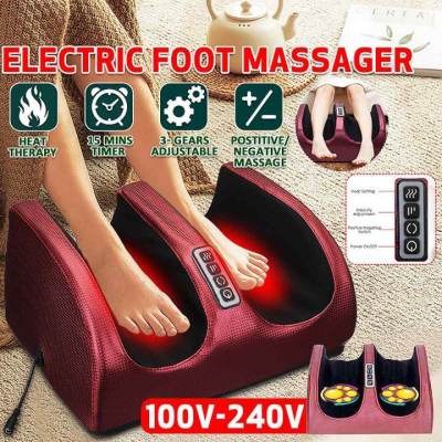 GREGORY-เครื่องนวดเท้า ขาน่อง เครื่องนวดเท้า ไฟฟ้าความร้อนนวดเท้าลูกวัวขาผ่อนคลายนวดการบีบอัด Roller Vibrating Machine นวดกดจุดน่องขา Pain Relief 110-240V 3D Foot Massager
