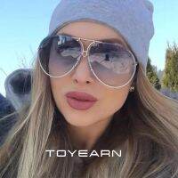 [LWF HOT]❧┅ 2020 New Fashion Pilot Sunglasses Women Oversized Luxury Sun Glasses For Female Cool Mirror Vintage Lady Gradient Shades UV400