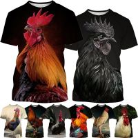 ใหม่ผู้ชายสวยไก่3D พิมพ์เสื้อยืดสบายๆเย็นสัตว์ไก่ศิลปะพิมพ์แขนสั้นสไตล์ฮาราจูกุ Streetwear ท็อปส์