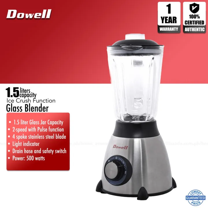 Dowell 1.5L Glass Blender with Ice Crush Function BL23 Lazada PH