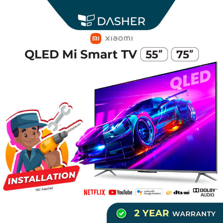 Xiaomi Mi Smart TV QLED Series (55''/75'') Display 4K DTSHD 15W Android TV Chromecast Netflix