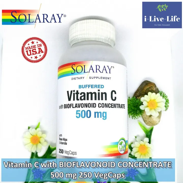 วิตามินซี สูตรบัฟเฟอร์ Buffered Vitamin C with Bioflavonoid Concentrate 500 mg 250 VegCaps