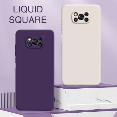 Original Square Liquid Silicone Case for Xiaomi POCO X2 X3 Pro NFC GT 5G Soft 360 Shockproof Phone Cover POCOX3 X3Pro X3NFC X3GT
