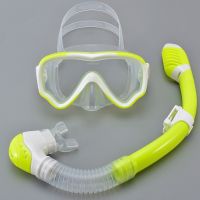 Yellow-White Set New Kids Diving Mask Childrens HD Scuba Snorkel Goggles Set Small Face Snorkel Tube Kid Diving Goggles Swimming