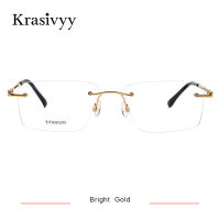 Krasivyy 2021 Titanium Rimless Glasses Frame Men Eyeglasses Myopia Spectacle Frames Brand Prescription Eye glasses Frame for Men