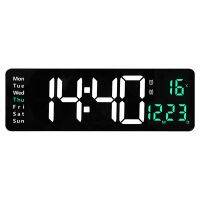 16-Inch LED Digital Display Wall Clock Temperature and Humidity Display European Wall Clock Timer Countdown Timer