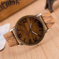 Hot Simulation Wooden Men Watches Quartz Casual Wooden Color Leather Strap Alloy case Watch Wood men clock 6 colors