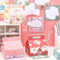 UJYU ไดโนเสาร์ Kawaii To Do คำกริยา แผ่นจดบันทึก DIY อุปกรณ์การเรียน เครื่องเขียนนักเรียน กระดาษข้อความ นมกล่องแผ่นบันทึก หมายเหตุไม่เหนียว บันทึกข้อความ