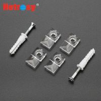 Hetrosy 4.1MM Plastic Mirror Clamps frame clips Glass Shelf Support Mirror Holder for Bedroom Bathroom Pack 6PCS Clamps