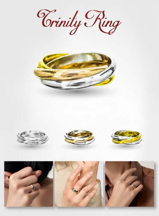 แหวนเงินแท้92-5-แหวนเกลี้ยงรุ่น-trinity-rings-แบบ-3-กษัตริย์-size-5-11-เรือนเงินแท้