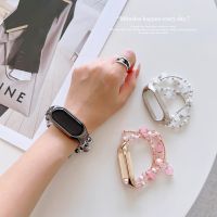 Agate Pearl Strap for Xiaomi Mi Band 8 7 3 4 5 6 Elastic Bracelet Wrist band Loop for Mi Band 8 7 Smart Replacement Accessories Smartwatches