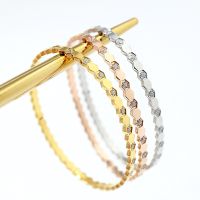 Female Gold Plated Titanium Steel Hexagon Honeycomb Bracelet Fashion High Quality Cubic Zirconia Women Brangle Jewelry Z700