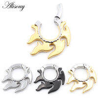 Alisouy 1PC สแตนเลส Windy Flame ล้อ Ear Weights Heavy Expander Stretcher ปลั๊กเครื่องวัดต่างหู Body Piercing เครื่องประดับ