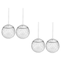 Set of 4 Disco Ball Cup Glitter Flash Ball Cocktail Cup Tea Bottle Party Supplies Unique for Party Drinking Beverage