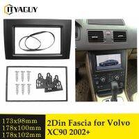 แผงหน้าปัดเครื่องเล่นดีวีดีสเตอริโอแบบ Dual Din แผงหน้าปัดรถยนต์สำหรับ Volvo XC90 2002 +