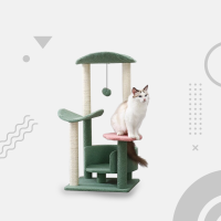 Cat tower คอนโดแมว แบบสูง 46x46x96 cm สีเขียว ST200224-10