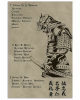 7คุณธรรมของศิลปะการพิมพ์ภาพซามูไรบูชิโดโปสเตอร์นักรบโปสเตอร์ผ้าไหม0801ของตกแต่งผนังบ้าน