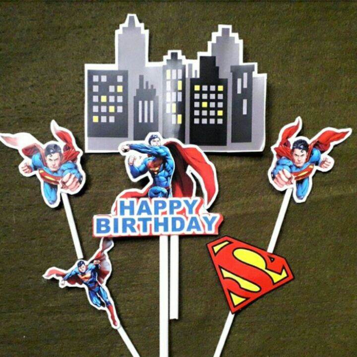satu set hiasan nasi tumpeng hiasan kue ulang tahun cake topper