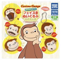 TAKARA TOMY Curious George Monkey Capsule Toys Pendant Plush Cute Gift Animation Peripheral Products Keychain Gashapon Machines