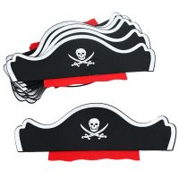 Halloween Pirate Hat Felt Classical Hats Skull And Cross Pattern Cosplay Costumes Cap Halloween Party Decoration Jacket Props