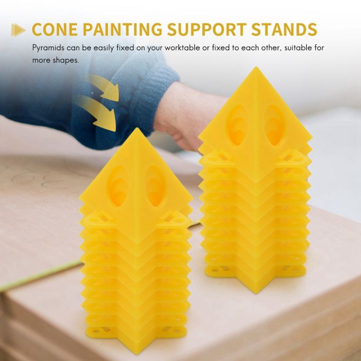 20pcs-painters-pyramid-stands-cabinet-paint-stands-for-canvas-cabinet-door-risers-pouring-paint-canvas-support-stands