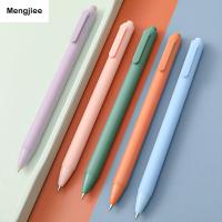 Mengjee ปากกาแบบกดเรียบง่ายทนทานสุดสร้างสรรค์ขนาด0.5มม. ปากกาอุปกรณ์การเรียนละเอียดของขวัญปากกาหมึกเจลสำนักงานปากกามาการองปากกาเซ็นชื่อปากกาปากกาหมึกสีดำปากกาหมึกเจลด้วยมือ