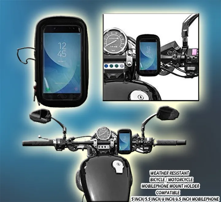 High Power Hella - DIN Weather Resistant Motorcycle Handlebar Mount for iPhone 12 PRO MAX (sku 55630)