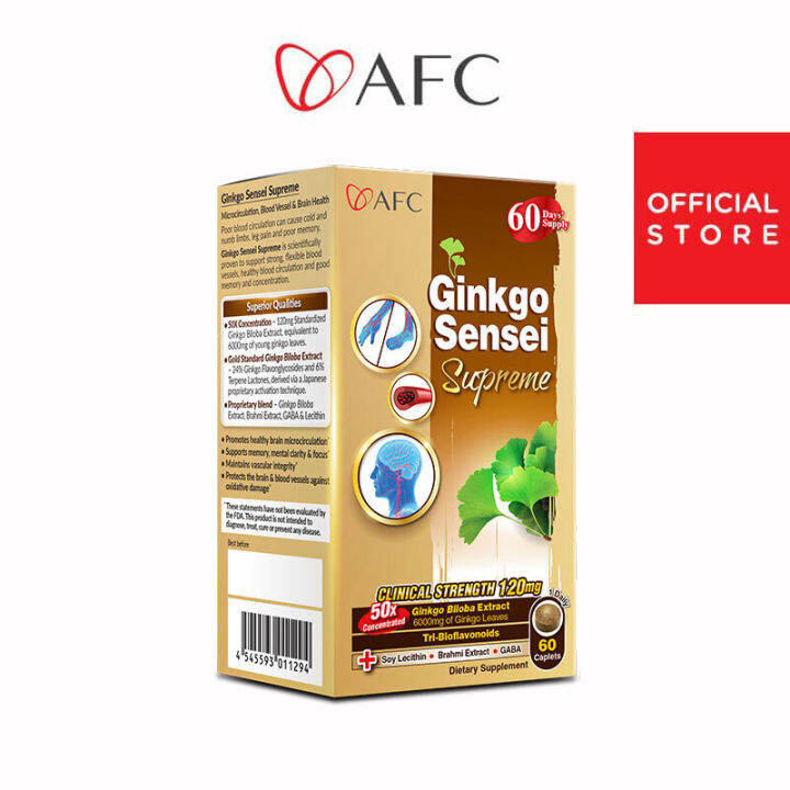 [2 Boxes] AFC Ginkgo Sensei Supreme Ginkgo Biloba Extract for Brain