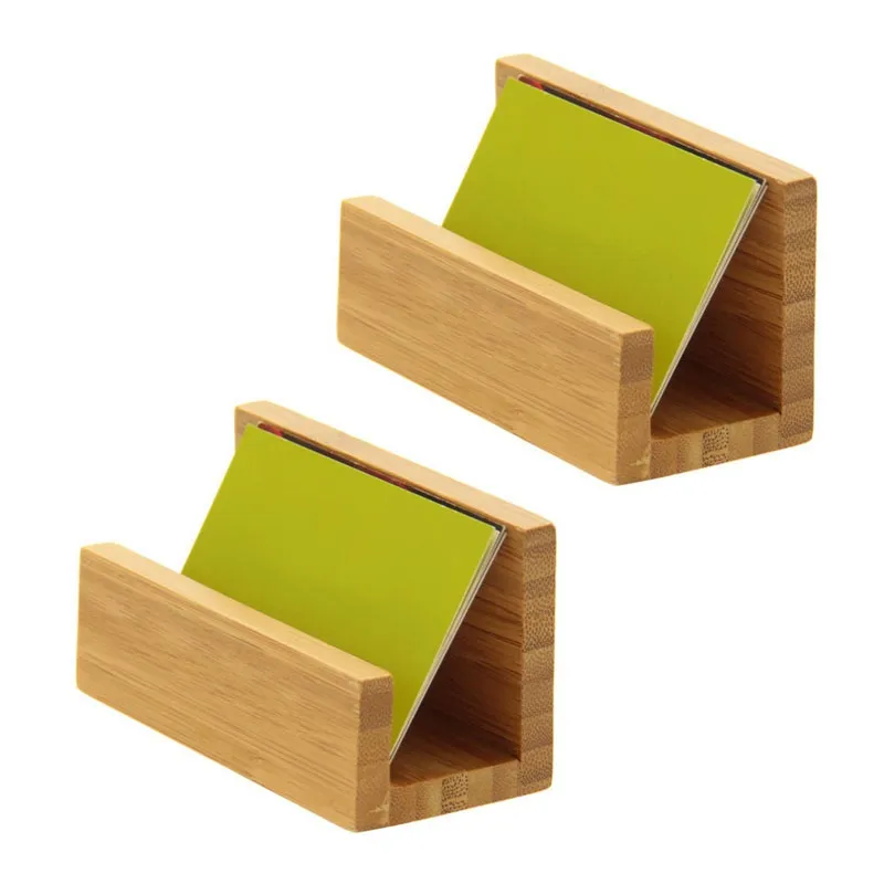 Ready Stock Cod 2x Bamboo Wood Desktop Business Card Holder For Desk Sy Display Stand Office Men Women Lazada Co Th 2x Bamboo Wood Desktop Business Card, Business Card Holder Desktop Unique Design