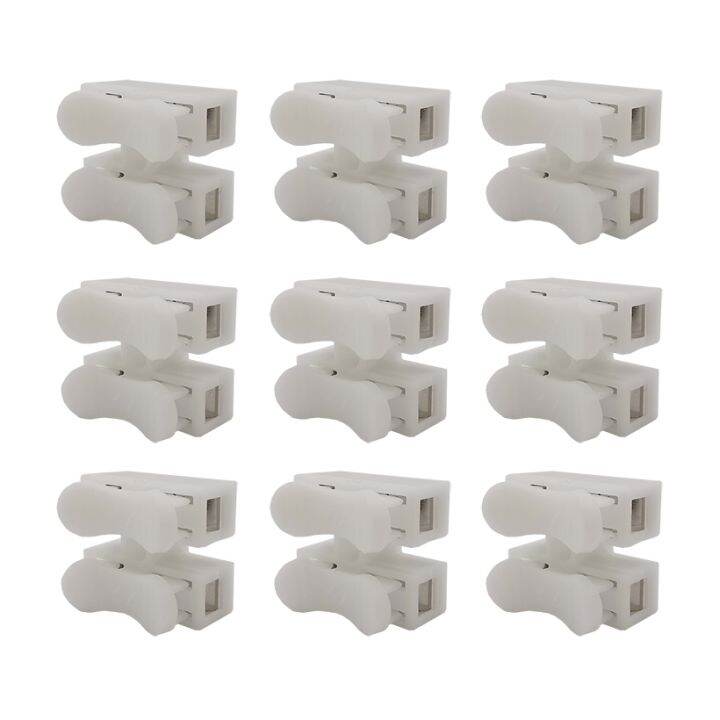 10-20-30-50pcs-ch2-ch3-2-3-pin-spring-quick-lock-wire-connector-adapter-10a-220v-electrical-cable-wiring-terminals-white