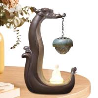 Incense Burner Dragon Backflow Incense Burner Zen Incense Holder With 10 Backflow Incense Cones Home Aromatherapy Ornament For