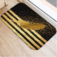 Gold Pattern Fashion Print Living Room Rectangle Rug Entrance Furniture Decoration Entrance Doormat Decorative Floor Mat Mats