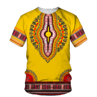 2023 New3d พิมพ์แอฟริกัน Dashiki แบบดั้งเดิมผู้ชายเสื้อยืดท็อปส์วินเทจชาติพันธุ์เสื้อผ้าชุด O-คอ O Versize แขนสั้น Tops Tee