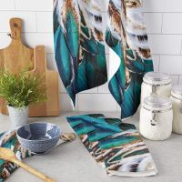 Peacock Feather Kitchen Towel Cleaning Cloth Microfiber Soft Household Super Absorbent Dish Washing Cloth Dish Cloth  Towels