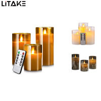 3pcs Candles Lights With Remote Control Flameless Dropless 2/4/6/8 Hours Timer Functions Electronic Candles