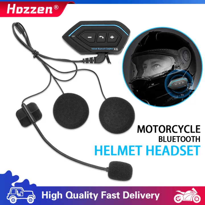 Hozzen Motorcycle Bluetooth Helmet Headset X6 Wireless Intelligent