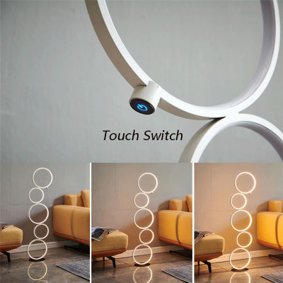 Led Floor Lamp for Living Room Touch Switch 3 Levels Dimming Metal Iron Nordic Decoration Home Corner Stand Lighting