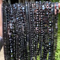 45 Style Natural Black Hematite Stone Beads Star Geometric Column Heart Loose Spacer Beads For Jewelry Making Bracelets Necklace